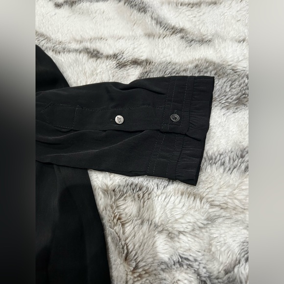 Abercrombie & Fitch Black Long Sleeve Drawstring Shirt Dress Large Tall NWT - Picture 3 of 5